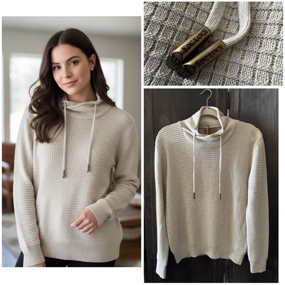 NWT - KING RANCH Women's Merino Wool Funnel Neck Sweater Medium